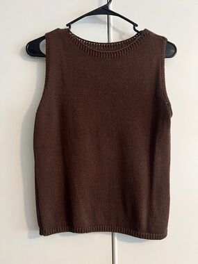 Brown Sweater tank:Knit Top
